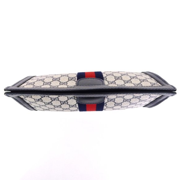 Vintage GUCCI Supreme Web GG Monogram Canvas Leather Travel Toiletry Bag - Picture 5 of 7